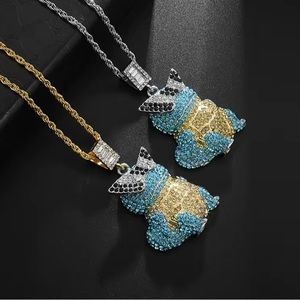 1pc Men's Hip Hop Jewelry Cartoon Turtle Zircon Full Diamond Pendant